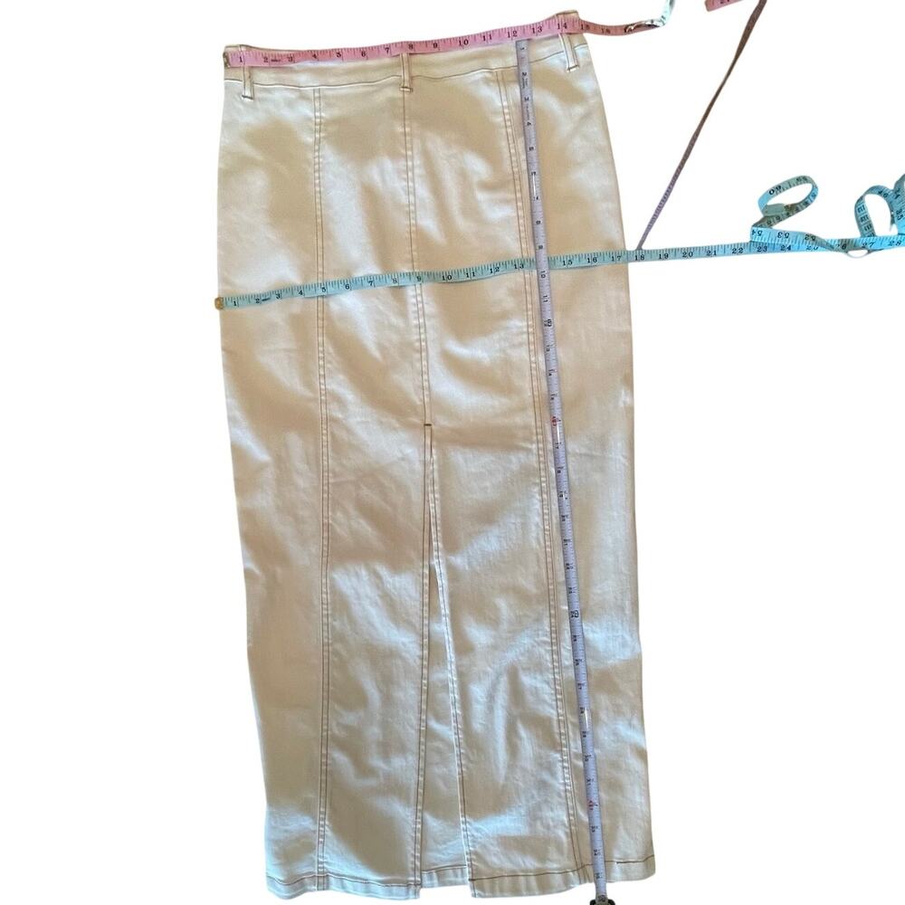Belle Vere cream denim vest and pencil skirt set, Like New S - Picture 4 of 11